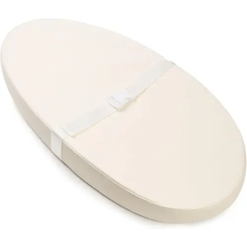 Baby Changing Pad with Wipeable & Waterproof PU Cover, Contoured Diaper Changing Pad for Dresser with Non-Slip Safety Belt, Portable and Lightweight, Off-White