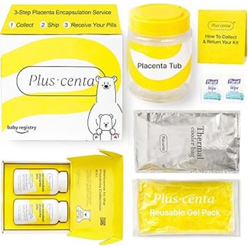 Pluscenta Placenta Encapsulation Kit – Postpartum Essentials Kit for Women After Birth, Postpartum Recovery & Care for New Moms, Breastfeeding Friendly Support Supplements for Women