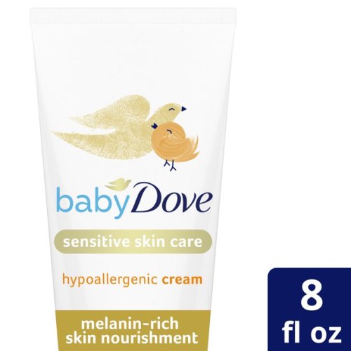 Baby Dove Sensitive Baby Cream Baby Skin Care Melanin-Rich Skin Nourishment Hypoallergenic and Non-Greasy, 8 Fl oz