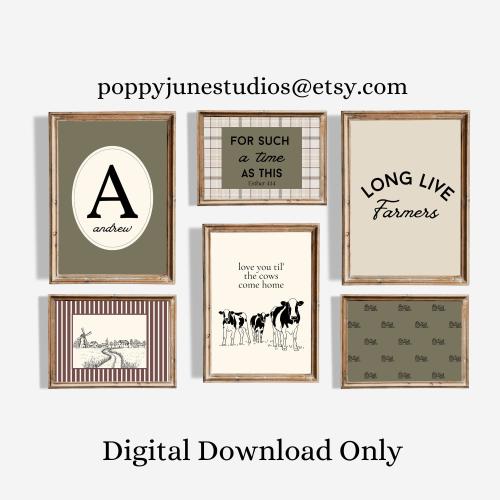 Farm Nursery Gallery Wall, Farm Themed Bedroom, Vintage Farming Nursery, Classic Nursery Wall Art, Printable Nursery Wall Art