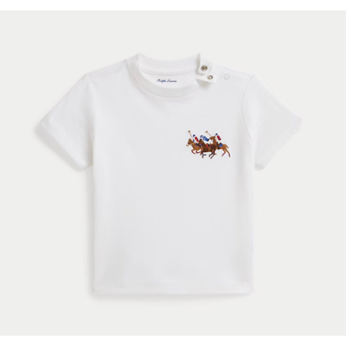 Triple-Pony Cotton Jersey Tee