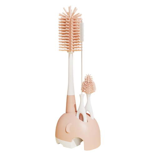 RoamHome Bottle Brush Cleaning Set withSilicone Bristles & Drying Stand – Multi-Functional Straw & Nipple Cleaner for Cups & Mamma – Space-Saving Hanging Rack, Deep 360° Cleaning (4-Piece)