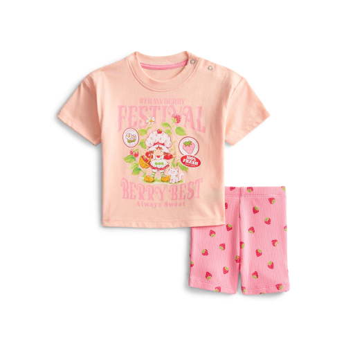 Strawberry Shortcake Baby Girls Graphic Tee and Bike Shorts Set, 2-Piece, Sizes 0/3M-6/9M