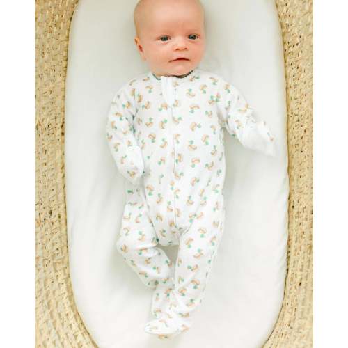 Mini Mallard Print Zipper Footie - Green