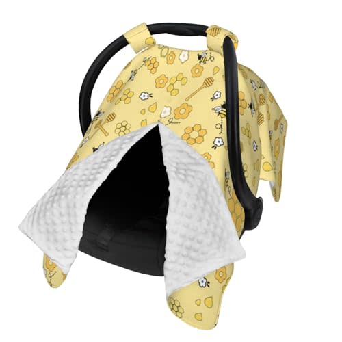 Bee Baby Car Seat Canopy Cover Multi Use Nursing Cover for Mom Nursing Covers Newborn Bee Shower Gift