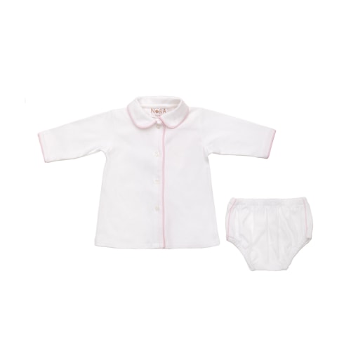 BABY COTTON KNIT LONG SLEEVE DIAPER SET
