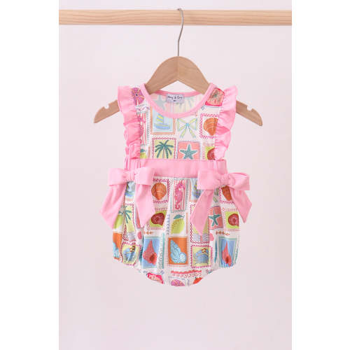 Pink enjoy beach ruffle bubble