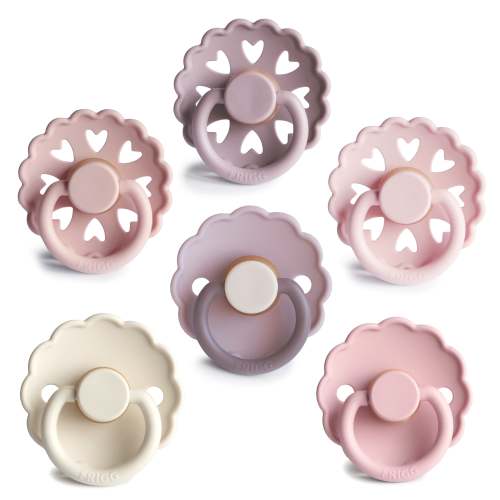 FRIGG Natural Rubber Blooming Love Pacifier 6-Pack
