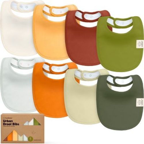 KeaBabies 8pk Organic Baby Bibs for Boy, Baby Drool Bib for Baby Boys and Girls, Newborn Teething Bibs