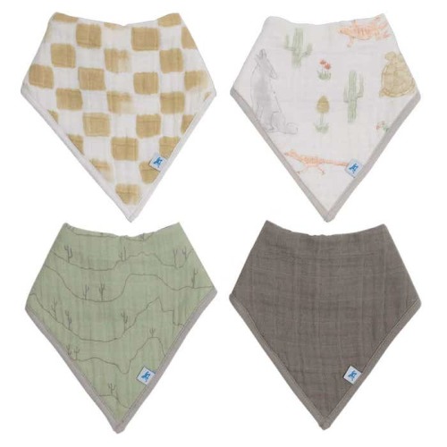 Cotton Muslin Bandana Bib (4 Pack)