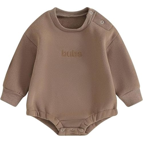VISGOGO Newborn Infant Baby Boy Girls Oversized Romper Little Dude Sweater Onesie Coming Home Outfit Neutral Clothes