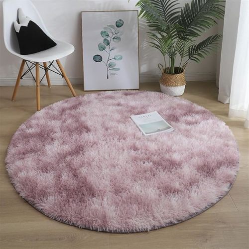 Large Living Room Rug Machine Washable Resistant Rugs Soft Fluffy Shaggy Area Rug for Baby Nursery Room Home Décor Pink 6.6 Feet