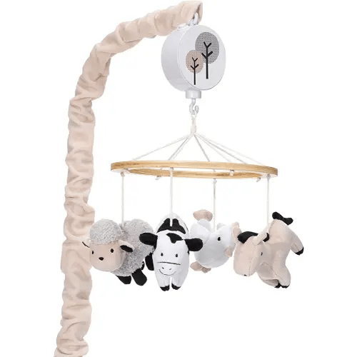Lambs & Ivy Baby Farm Animals Musical Baby Crib Mobile Soother Toy