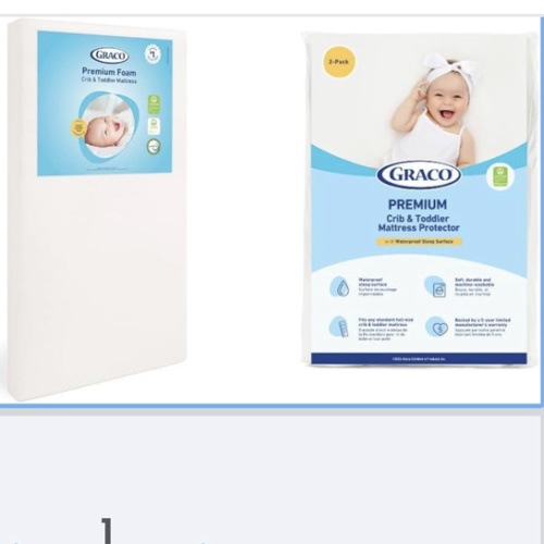Graco Premium Crib Mattress & Protector Value Bundle (2-Pack) – Includes GREENGUARD Gold Certified Crib & Toddler Mattress, GREENGUARD Gold Certified Waterproof Protector