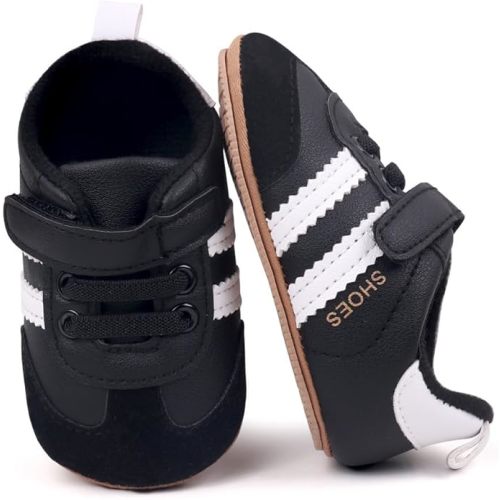 HsdsBebe Baby Boys Girls Oxford Shoes PU Leather Soft Rubber Sole Sneakers Anti-Slip Toddler Ankle Boots Infant Walking Shoes Moccasins