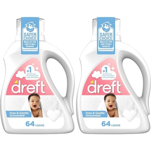 Dreft Liquid Laundry Baby Detergent Unscented 92 fl oz 64 loads (Pack of 2)