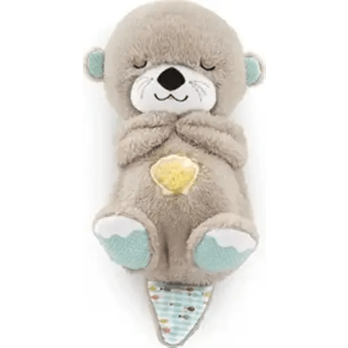 Fisher-Price Baby Toy Soothe 'n Snuggle Otter Portable Plush Sound Machine with Music Lights & Breathing Motion for Newborns 0+ Months