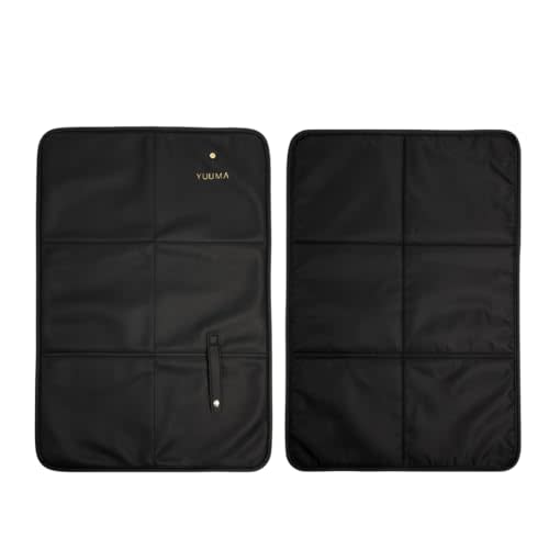 YUUMA Foldable Changing Pad with Thick Padding - Water-Resistant Diaper Changing Mat for Babies - Travel Essentials for On-The-Go Parents - Onyx
