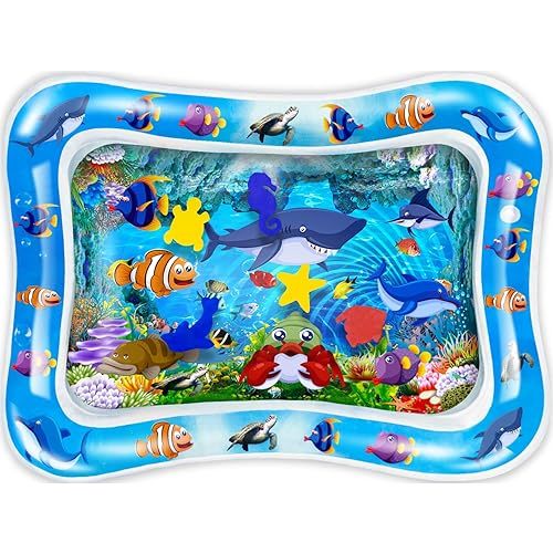 CUKU Tummy time Water Play mat for Baby & Toddlers Inflatable Water mat,Activity Center Your Baby's Stimulation Growth