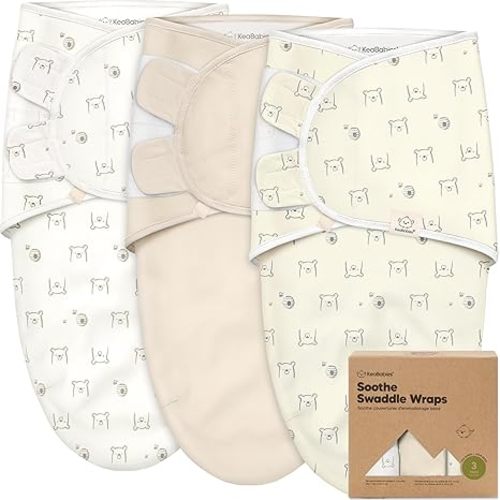 3-Pack Organic Baby Swaddle Sleep Sacks - Swaddles for Newborns, Infant 0-3 Months, Baby Girls, Boys, Soft & Snug Newborn Sleep Sack, Nursery Swaddling Blankets (Bumble Bear, OS)