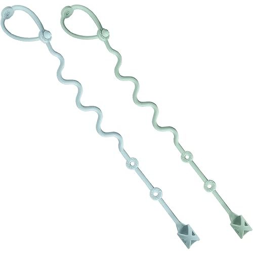 Baby Spoons Holder Strap Pacifier Clip Highchair Accessories-Gelinor First Stage Baby Led Weaning Feeding Supplies(Green and Blue)-No Spoons