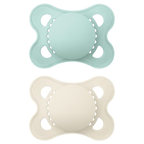 MAM Original Matte Baby Pacifier, Nipple Shape Helps Promote Healthy Oral Development, Sterilizer Case, 2 Pack, 0-6 Months, Unisex,2 Count (Pack of 1)
