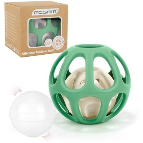 MCGMITT Sensory Balls for Baby, Easy Grasp Food Grade Stretchy Silicone Baby Teether Ball for 0-6 6-12 Months, BPA-Free Montessori Chew Toy, Newborn Infant Learning Developmental Toys Gift