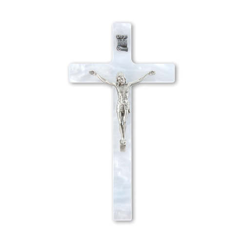 White Pearlized Crucifix