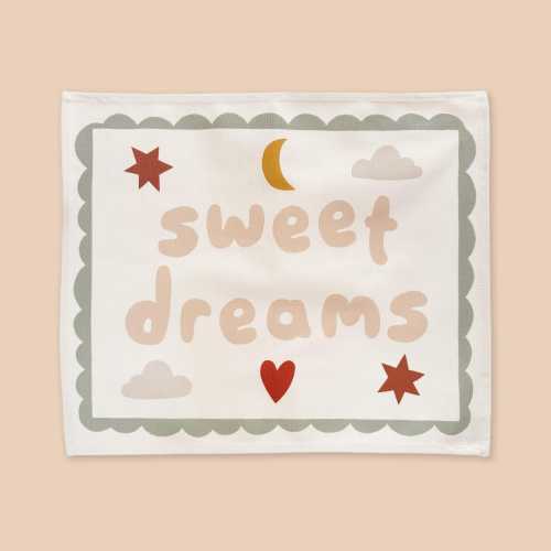 Sweet Dreams banner, children's organic cotton wall hanging, perfect kids bedroom wall decor