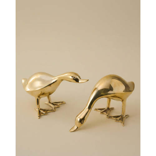 Antique Inspired Solid Brass Duck - Standing