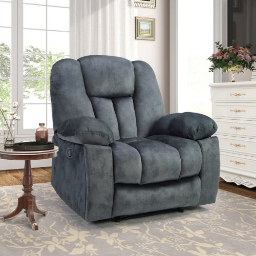 Latitude Run® 41.34''Wide Modern Microfiber Heated Massage Manual Recliner With Hidden Cup Holders and Side Pocket & Reviews | Wayfair