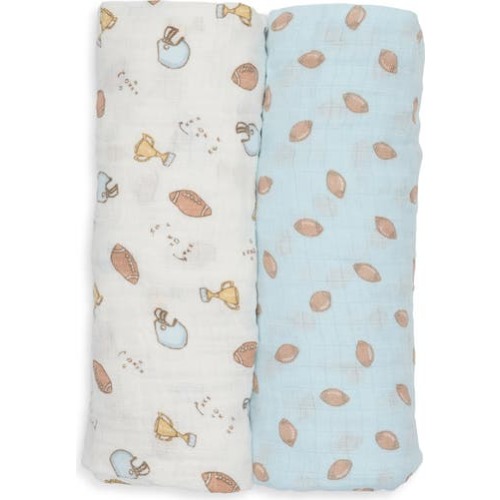 KYLE AND DEENA 2-Pack Football Print Cotton Muslin Blankets | Nordstromrack