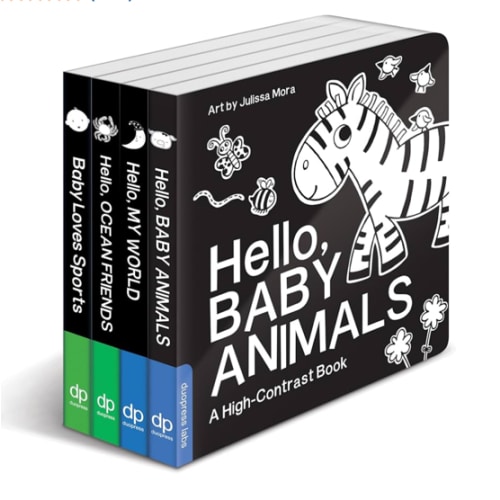 High Contrast Baby Book Set: 4 Board Books for Newborns