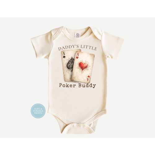 Daddy’s Little Poker Buddy Baby Bodysuit | Poker Baby Onesie | Toddler Shirt | Baby Bib | Casino Baby Outfit | Card Player Gift
