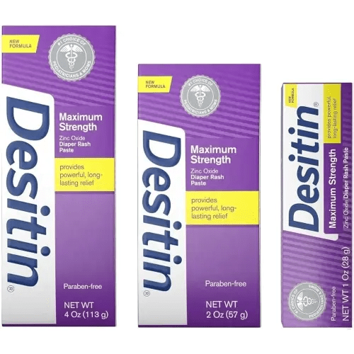 DESITIN Maximum Strength Original Diaper Rash Paste 3-Piece Variety Sizes 4 oz, 2 oz, 1 oz Bundle Pack