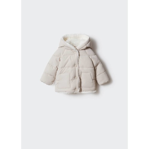 Faux-fur quilted coat -  Girls | Mango Kids USA