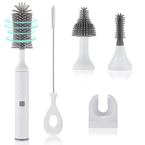 Electric Cleaning Brush Set 4 Piece Multi-Purpose Cleaner Brushes,360° high-Speed Rotation Cleaning,1500mAh,Waterproof IPX65,Perfect Household Cleaning Brushes(White)
