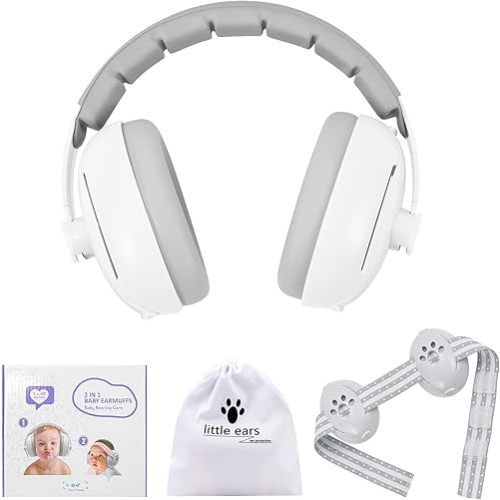 Baby Ear Muffs Noise Protection: 2-in-1 Baby Headphones for Noise, Protects Hearing for 0-48 Months Infants Toddler