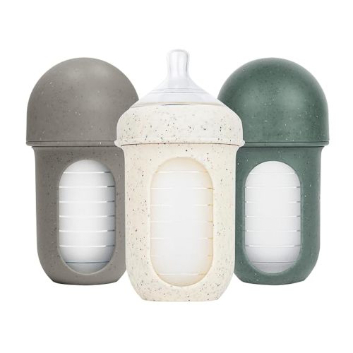 Boon Nursh Silicone Baby Bottles - Speckle Green - 8 Oz - 3 Count