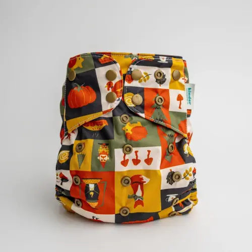 Nature: Essentials Pocket Cloth Diaper with Athletic Wicking Jersey, Grows with your Baby - Fall Nights