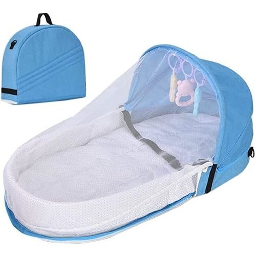 Baby Travel Cot with Net Foldable Baby Tent Washable Crib Bionic Travel Bed Breathable Cradle Cot
