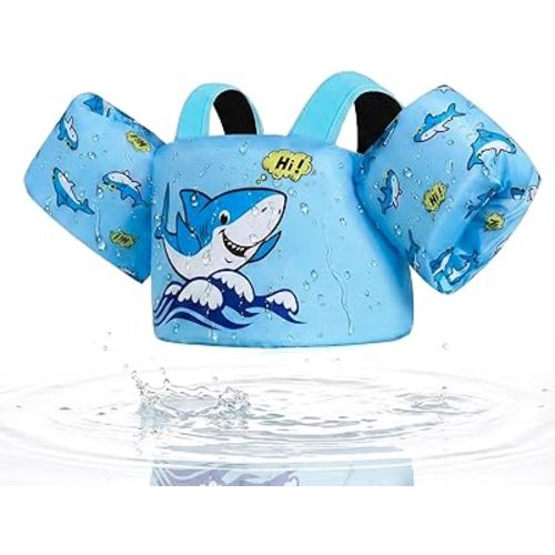 Gogokids Toddler Swim Vest for Kids 24-66 lbs, Swimming Pool Floats Vest[CPC Certified & Adjustable Fit] Toddler Arm Floaties Swim Jacket Water Wings for Beach Puddle Pool Jumper Boys Girls 1-6 Years