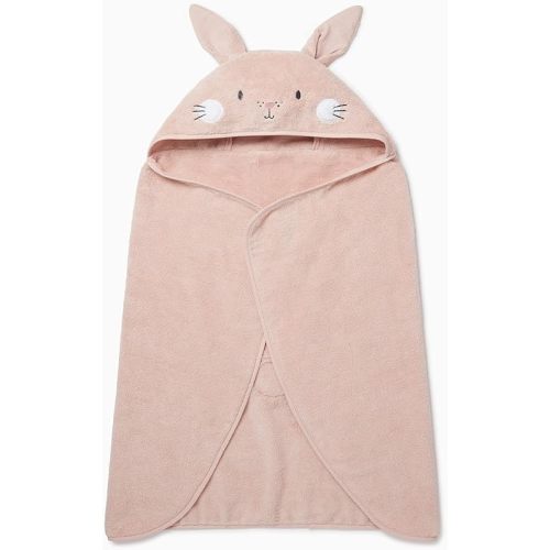 MORI Boys and Girls Hooded Bunny Bath Towel in Blush - Unisex Baby Toddler Soft Blanket - Ultra Absorbent and Long Lasting - One Size
