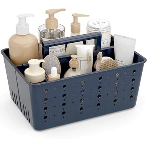 Lifewit Shower Caddy Portable, Caddy Organizer with Handle and Adjustable Dividers, Plastic Shower Basket for Dorm Room Essentials, College, Bathroom, Pink, 1 Pack