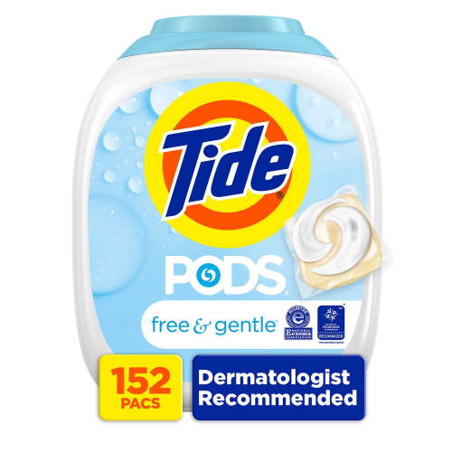 Tide PODS Free & Gentle Laundry Detergent Pacs, 152 Ct