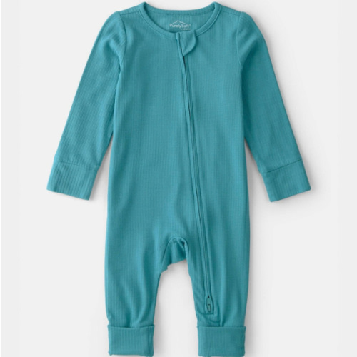 Baby PurelySoft 2-Way Zip Snug Fit Sleep & Play Pajamas - Blue | Carter's