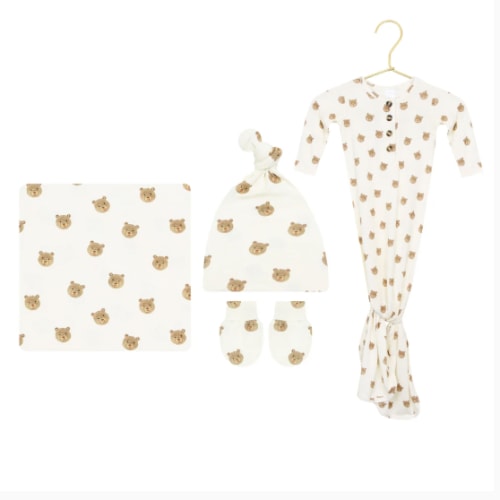 Teddy Newborn Hat Bundle (Gown)