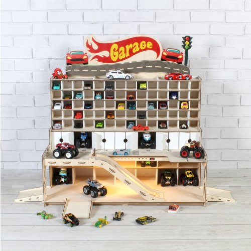Toddler Boy Gift, Toy Car Storage for 1/64 Scale Diecast Wheel Toys, Great Nursery Decor
