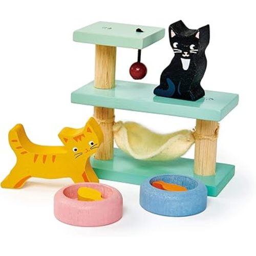 Tender Leaf Toys - Pets Sets for Doll House Accessories - Great Add-on Pet Play Set to Any Dollhouse - Encourage Creative and Imaginative Fun Play for Children - Age 3+ (Pet Cats Set)