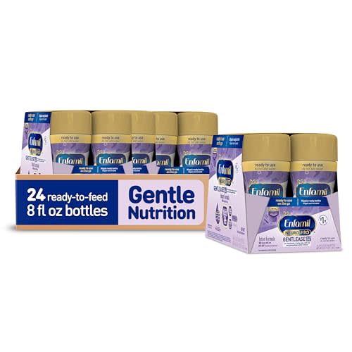 Enfamil NeuroPro Gentlease Ready-to-Feed Baby Formula, 8 Fl Oz, 24 CT | For Easing Fussiness,Crying, Gas, Spit-up in 24Hrs, Smaller Proteins for Easy Digestion, Brain Supporting DHA,Prebiotic Blend